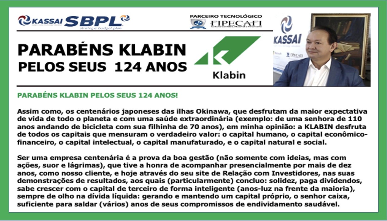 Parabéns Klabin pelos 124 anos!