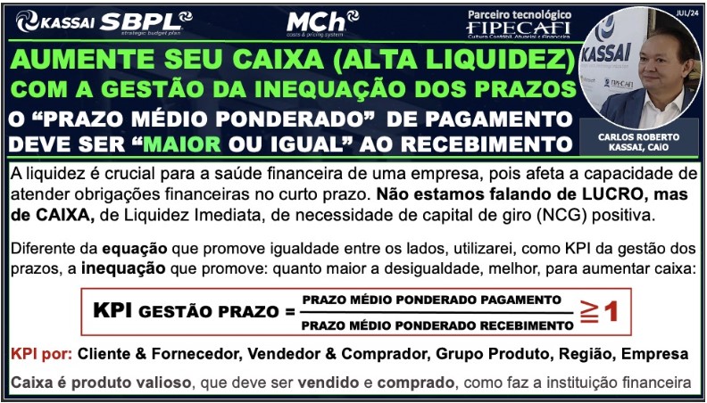 AUMENTE CAIXA, usando ao invés de uma equação matemática que promove igualdade entre lados, uma inequação que promove quanto maior desigualdade +CAIXA